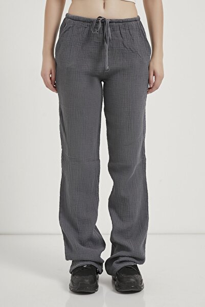 Arma Life Women's Elastic Waist Casual Smoked Muslin Pants