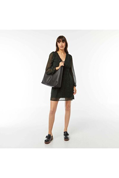 KIABI Fitted crÃªpe knit dress BLACK