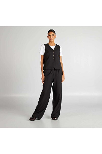 KIABI Wide-leg trousers with visible boxer waistband effect GREY