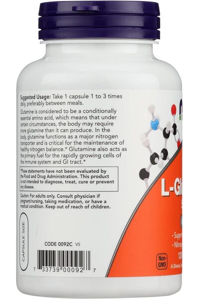 Now Foods, L-Glutamine 500Mg, 120 Capsules