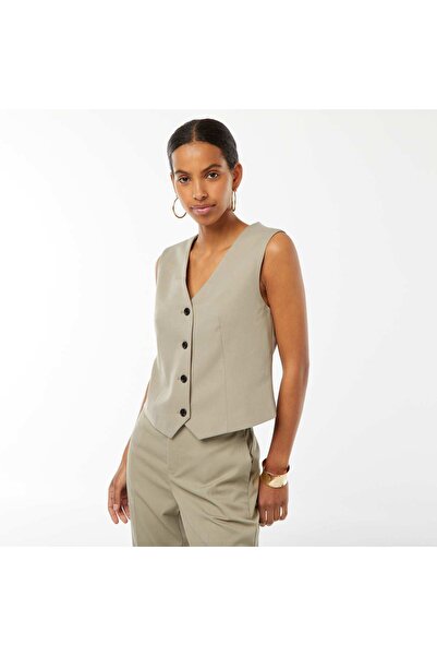 KIABI Buttoned waistcoat GREEN