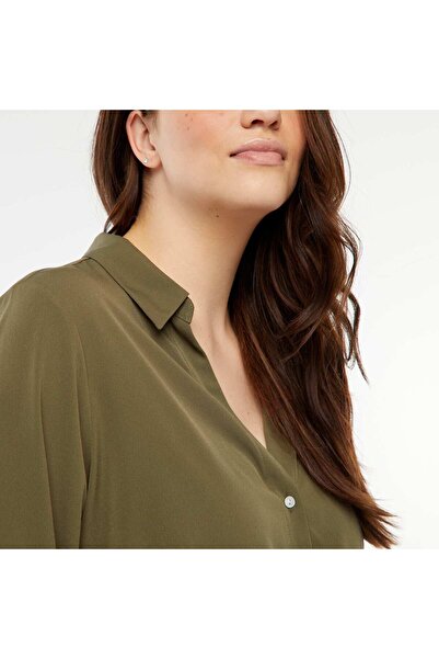 KIABI Flowing crepe knit blouse KHAKI