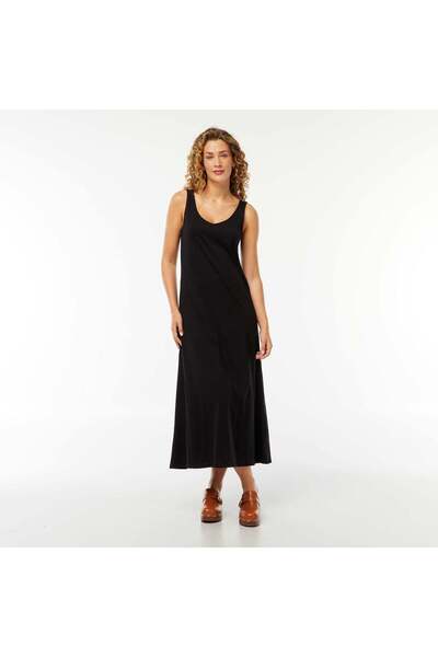 KIABI فستان طويل بأشرطة سوداء