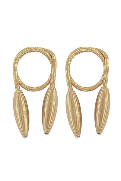 HALAMODO 1-Pair Rope Strap Clip Magnetic Curtain Tiebacks Gold 18X5X13cm