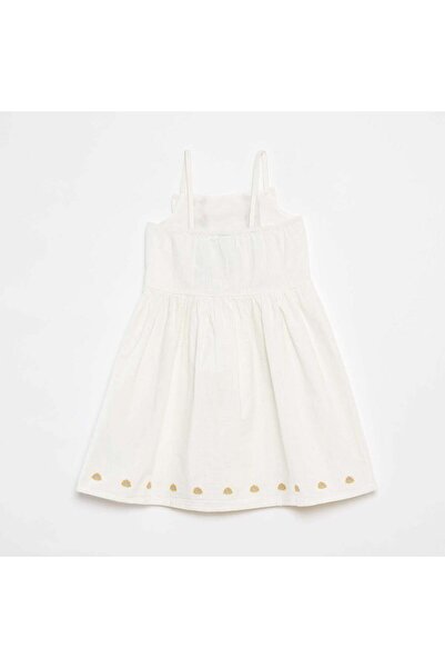 KIABI Woven fabric dress with embroidery WHITE