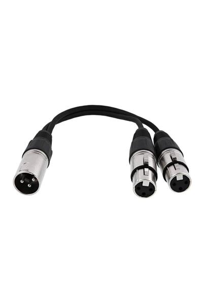 YKA Xlr Y Çoklayıcı kablo 1.5 metre ( 1 Erkek-2 Dişi)