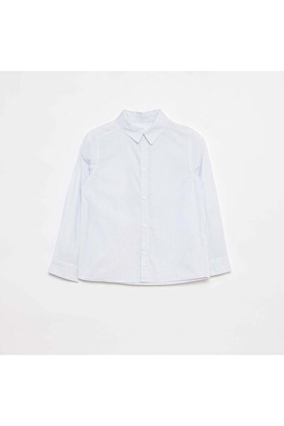 KIABI Long-sleeved poplin blouse BLUE