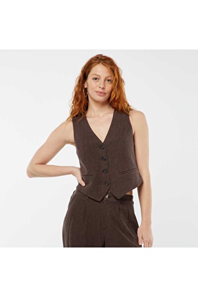 KIABI Waistcoat BROWN