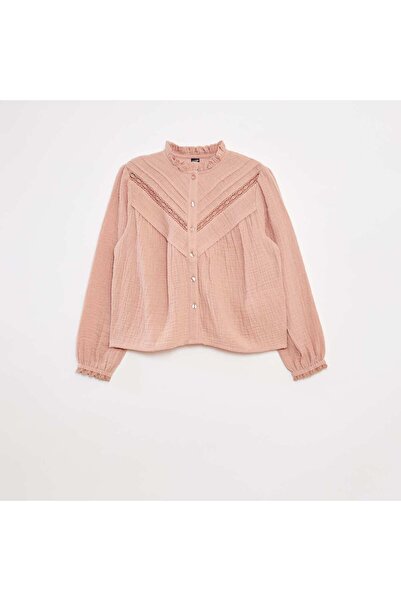 KIABI Dotted cotton gauze blouse PINK