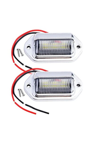 choice2 قطعتان فضيتان، قطعتان من مصابيح لوحة ترخيص السيارة بستة مصابيح LED، م...