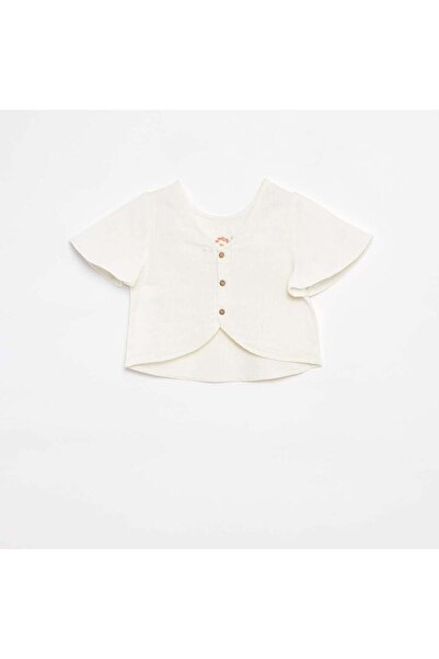 KIABI Blouse with embroidered patterns WHITE