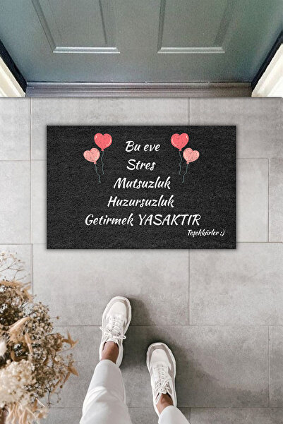 Dormot Dekoratif Dijital Paspas Bu Eve Stres Getirmek Yasaktır Füme Kapı Önü ...