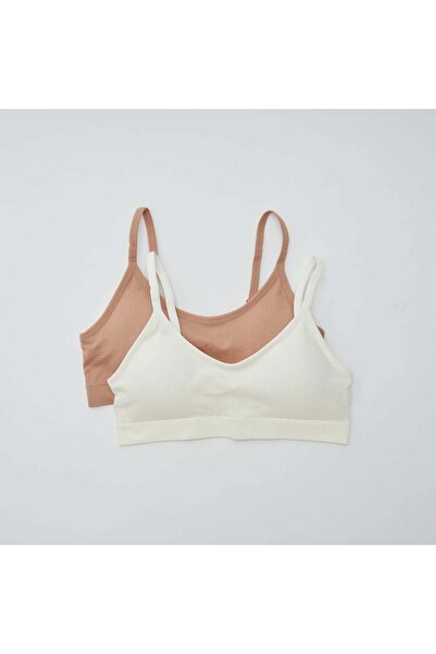 KIABI Pack of 2 ribbed bralettes PINK