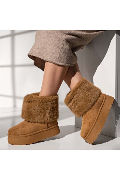 Modlet.ro Γυναικείες καφέ σουέτ μπότες τύπου UG MOD12406