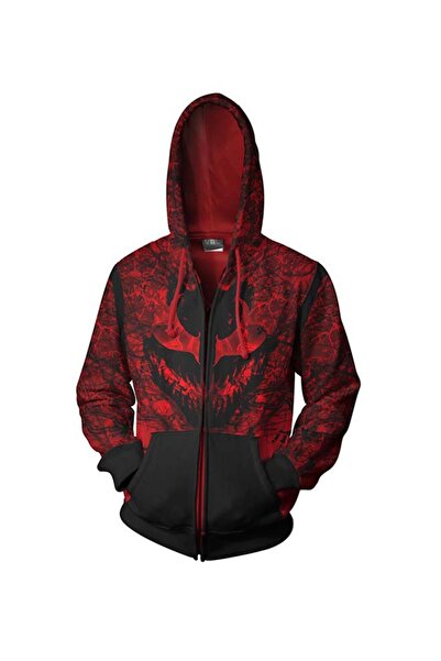 HALAMODO كارديجان بغطاء رأس مطبوع سبايدر مان ثلاثي الأبعاد باللون الأحمر