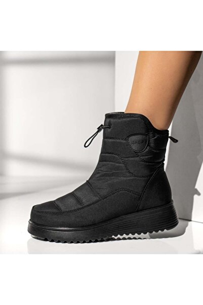 BMoD Ghete negre din material textil pentru femei, cu șireturi elastice și fe...