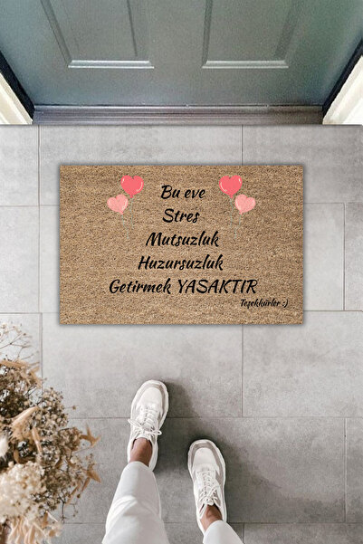 Dormot Dekoratif Dijital Paspas Bu Eve Stres Getirmek Yasaktır Kapı Önü Paspa...