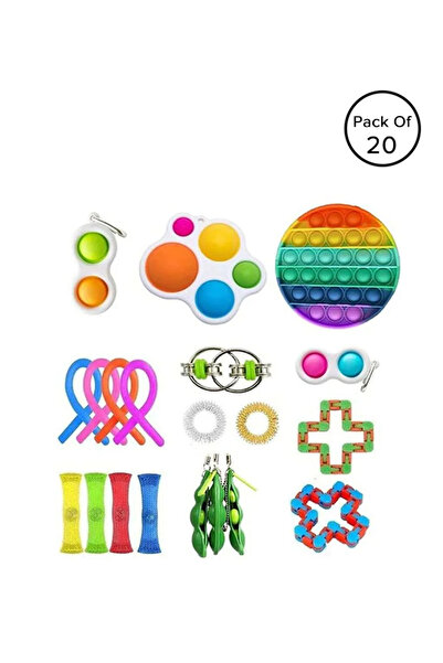 HALAMODO مجموعة ألعاب فيدجيت حسية مريحة لتخفيف التوتر من 20 قطعة على شكل فقاعات صغيرة بسيطة