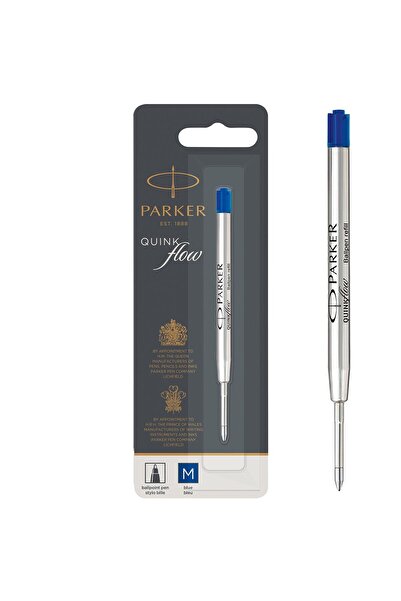 LEENO خراطيش إعادة تعبئة حبر قلم باركر كوينك طويل، رأس متوسط أزرق