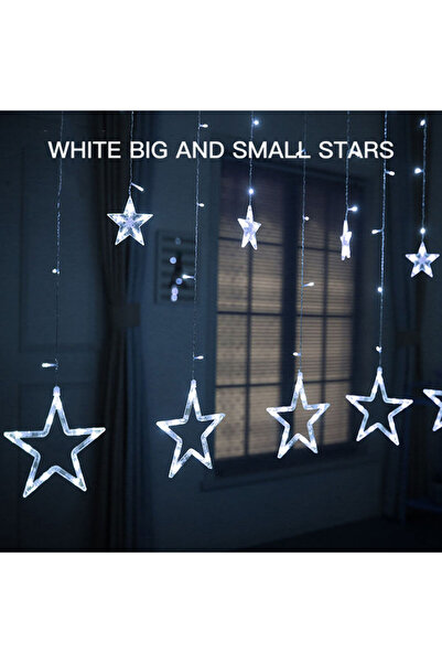 HALAMODO ستارة زينة على شكل نجمة خماسية الشكل بطول 3.5 متر، هدية رمضان، بيضاء...