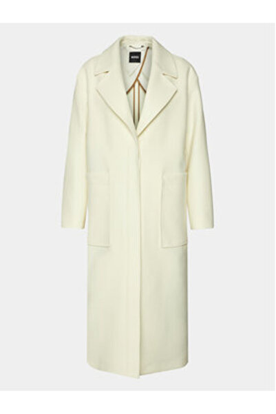 BOSS Γυναικείο Μάλλινο Παλτό 50510308 Εκρού