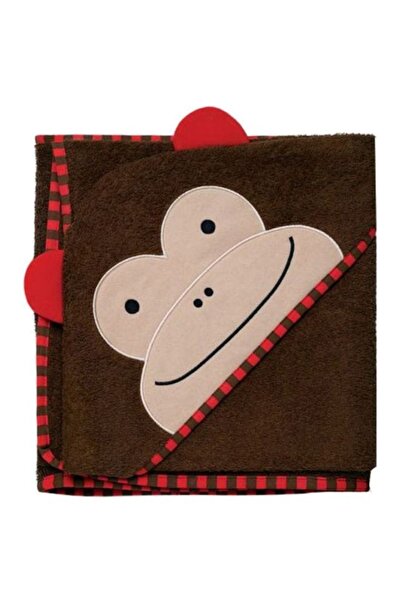 HALAMODO منشفة بغطاء رأس مطبوع قرد حديقة الحيوان - بني