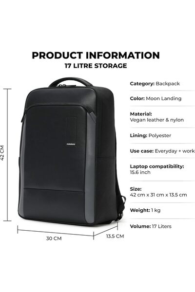 MOKOBARA Spacewalk Backpack - Fits 15.6" Laptop, 17L, Water-Resistant Vegan Leather & Nylon