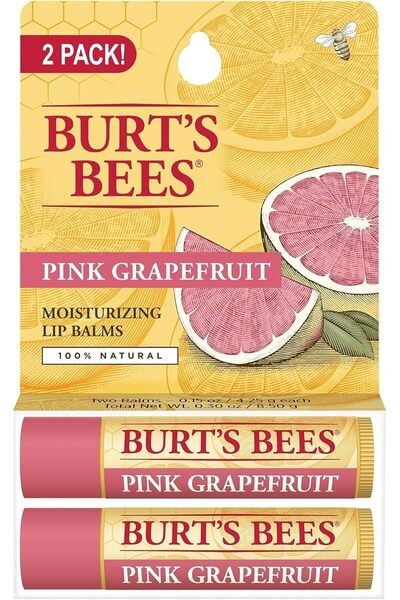Burt's Bees Lip Balm Pink Grapefruit, Double Pack, 2 × 0.15 oz