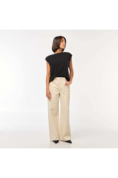 KIABI High-rise wide-leg jeans WHITE