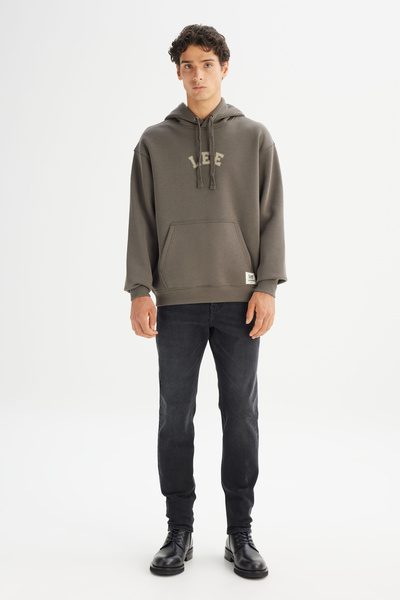 Lee Cotton Regular Fit Regular Cut Hooded Sweatshirt with Fleece Inside