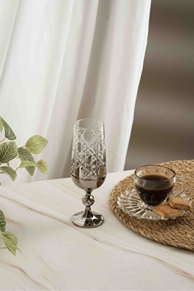 crystalhome 6-Pack Silver Gloria Crystal Coffee Side Dish 180ml