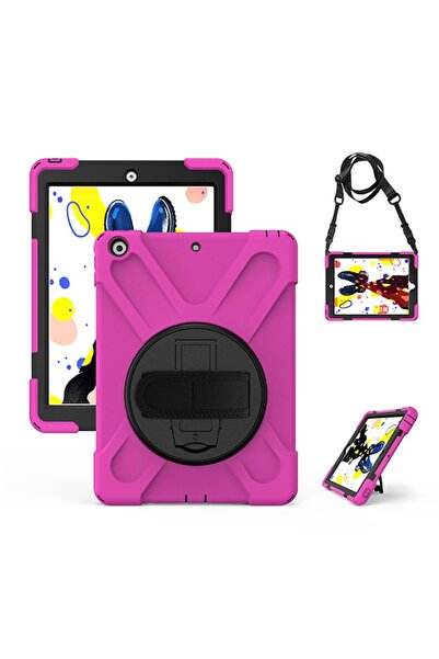 HALAMODO حامل دوار خارجي مع فتحة للقلم وحزام كتف وحافظة سيليكون للكمبيوتر اللوحي