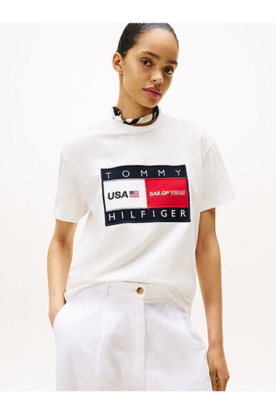 Tommy Hilfiger Men's Tommy X U.S. Sail Gp Team Logo Applique T-Shirt