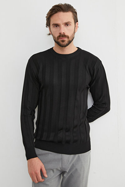 Fulla Moda Плетен пуловер с ленти и висока яка