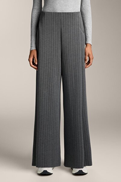 Oysho Wide leg striped trousers with soft touch modal