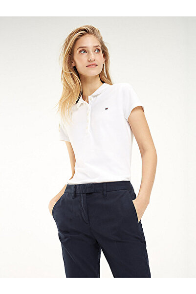 Tommy Hilfiger kadın heritage kısa kollu polo yaka t-shirt