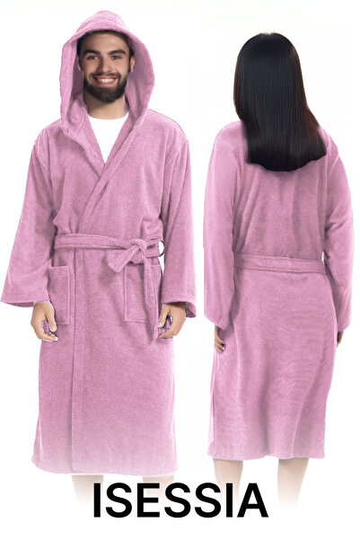 Isessia Fidel Pamuklu Kapüşonlu Unisex Bornoz Yetişkin Kapşonlu Yüksek Emici ...