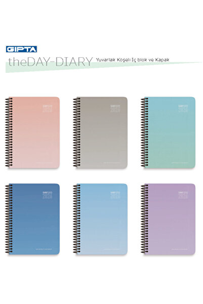 Gıpta 2026 Theday Diary Plastic Spiral 17.24 Hard Cover Daily White Agenda
