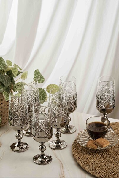 crystalhome 6-Pack Silver Gloria Crystal Coffee Side Dish 180ml