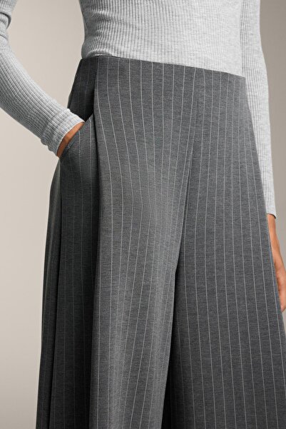 Oysho Wide leg striped trousers with soft touch modal