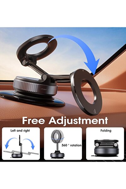 Generic Strong Magnetic Car Phone Mount for MagSafe Ultra Suction Cup & 360° for iPhone/Android