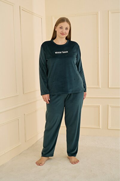 Elit Women's Velvet Plus Size Pajama Set