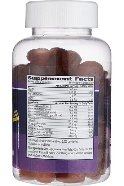 The Gummies Co . Multivitamins + Iron Grape Flavor