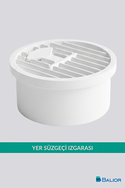 BALİOR Balkon, Teras ve Banyo İçin Beyaz Modern Tasarım Yer Süzgeci Kapağı - Yuvarlak