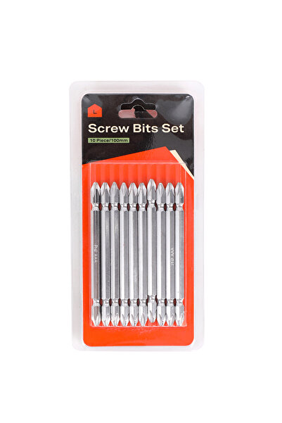 Lawazim Screw Bits Set - 10 Piece 100mm PH2 Double Ended Philips with Hex Shank for Drill & DIY