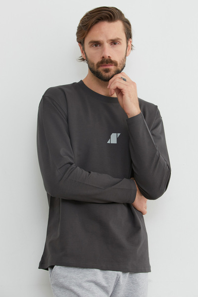 Fulla Moda Φούτερ με στάμπα με λαιμόκοψη