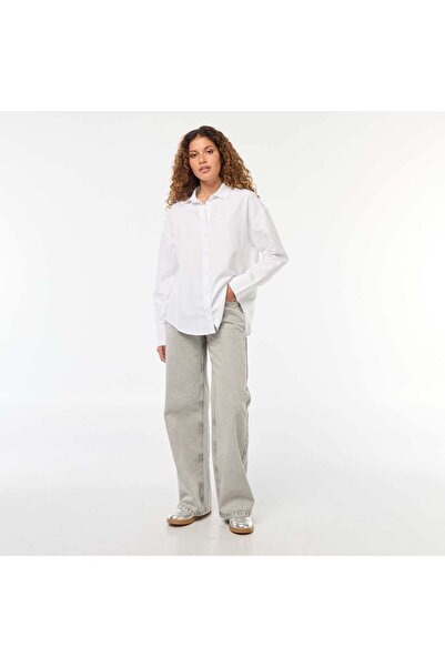 KIABI High-rise wide-leg 5-pocket jeans GREY