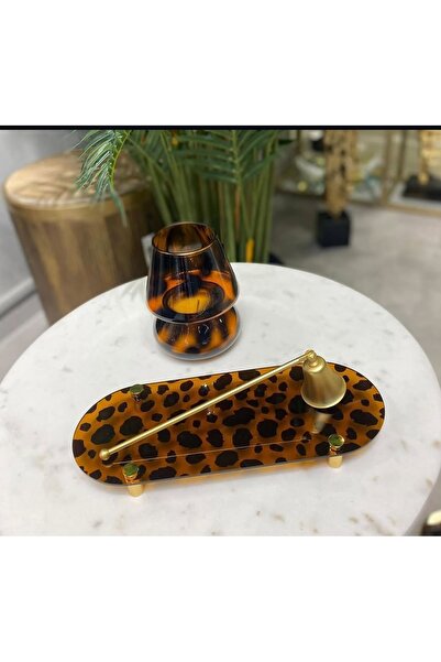 zepce design Leoparlı Dekoratif Tepsi