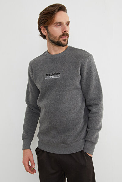 Fulla Moda 3 İplik Art Collective Embossed Printed Sweatshirt