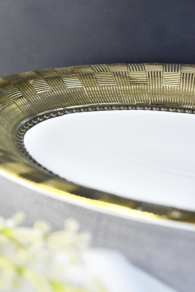 Paçi Oval Serving Dish Stella Dama Gold 37 cm Ser-800417